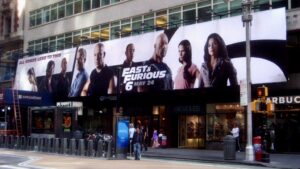 Mural on wall of Fast and Furious 6